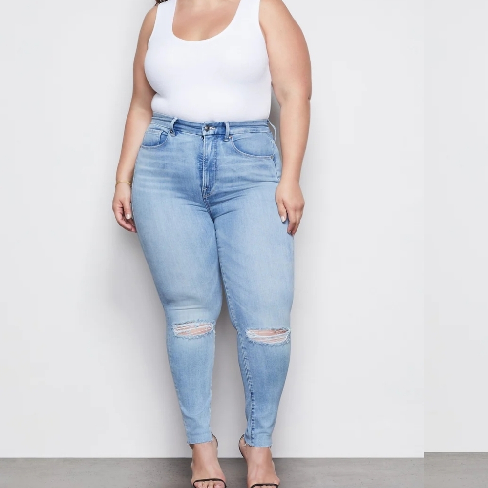 Good American Good Waist Skinny Cropped Jeans